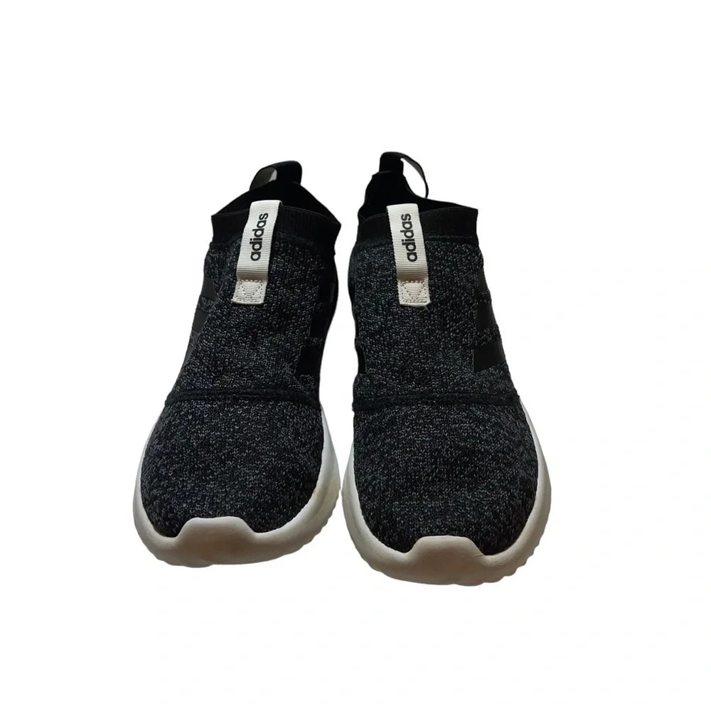 adidas Women's Slip-On Knit Sneakers in Black and White - Picture 5 of 8